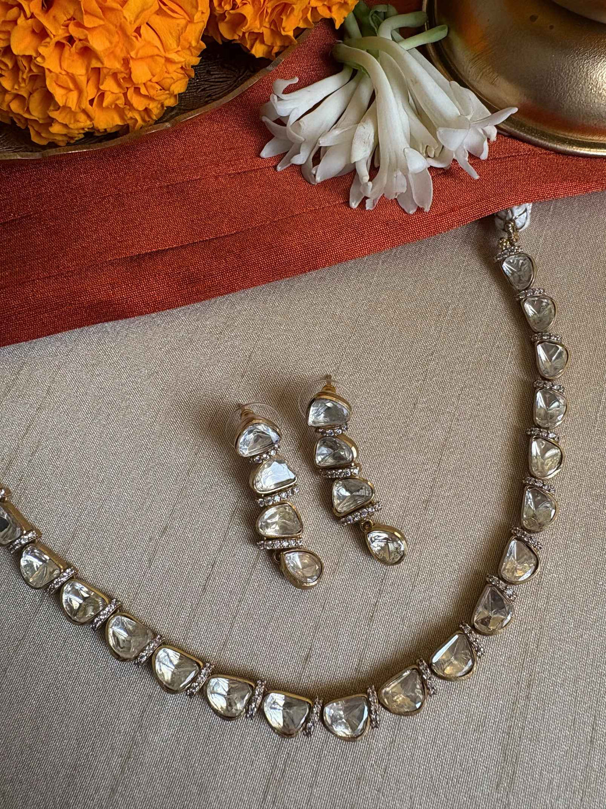 Amanat Polki Necklace Set