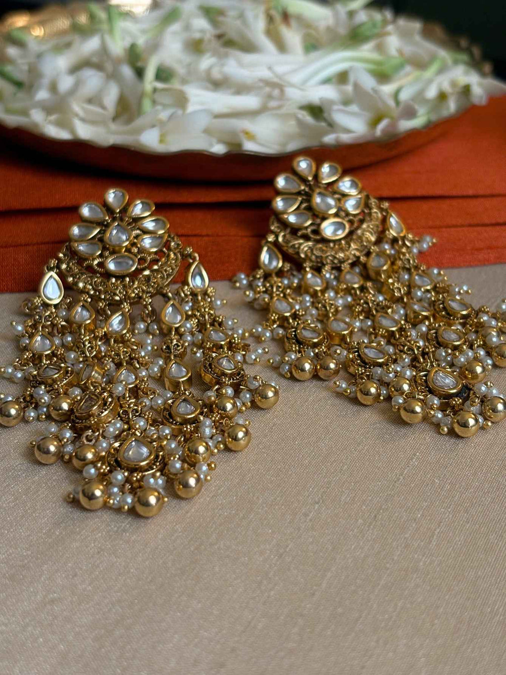 Sajda Antique Gold Earrings