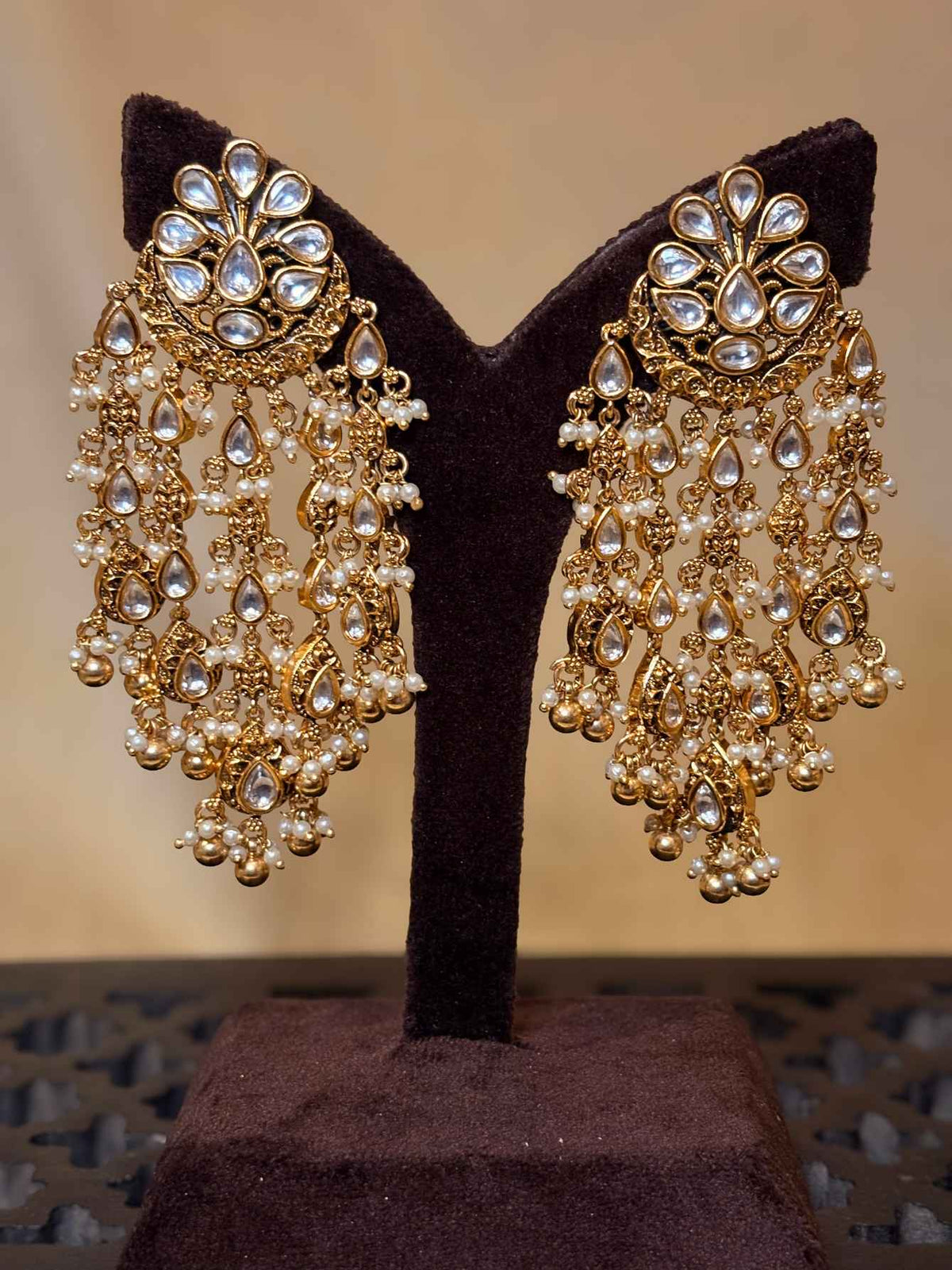 Sajda Antique Gold Earrings