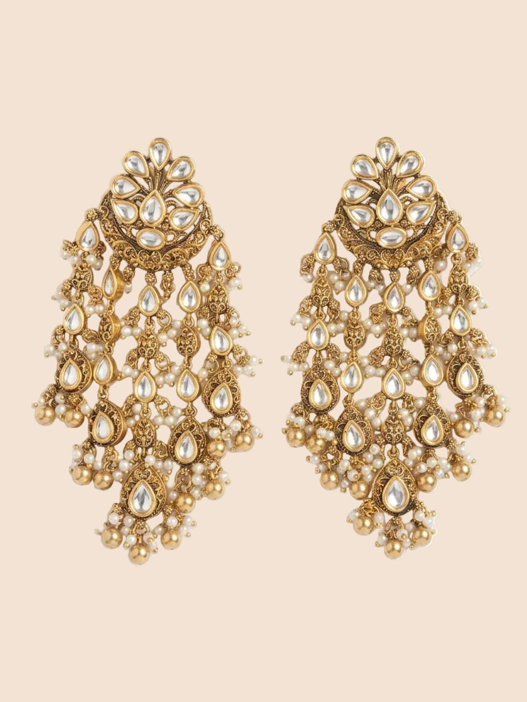 Sajda Antique Gold Earrings